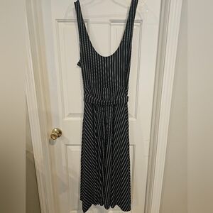 Banana Republic Black and White Striped Maxi Dress